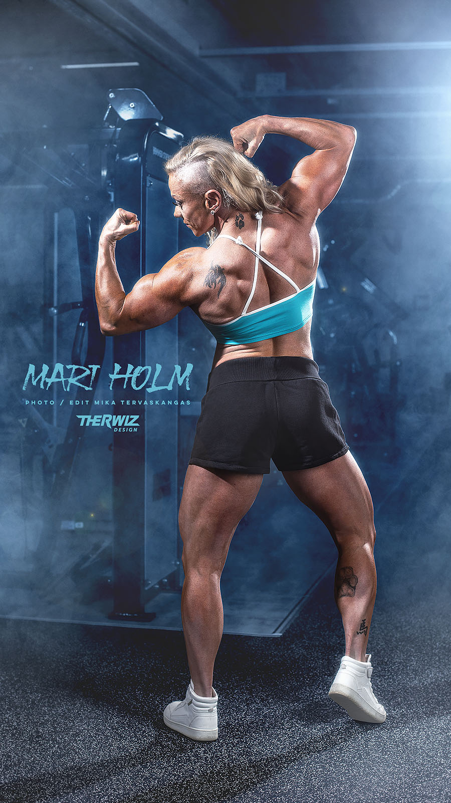 Therwiz Design fitnesskuva, urheilujuliste, henkilökuva Mari Holm