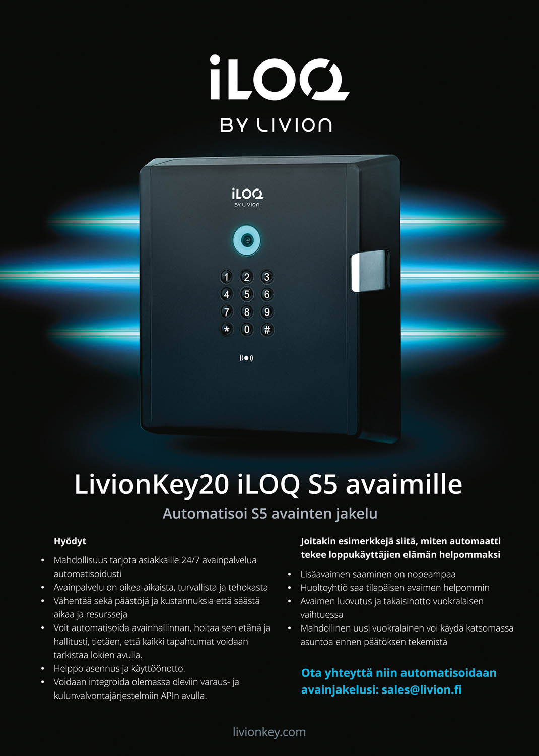 Therwiz Design LivionKey iLoq esite mainos suunnittelu