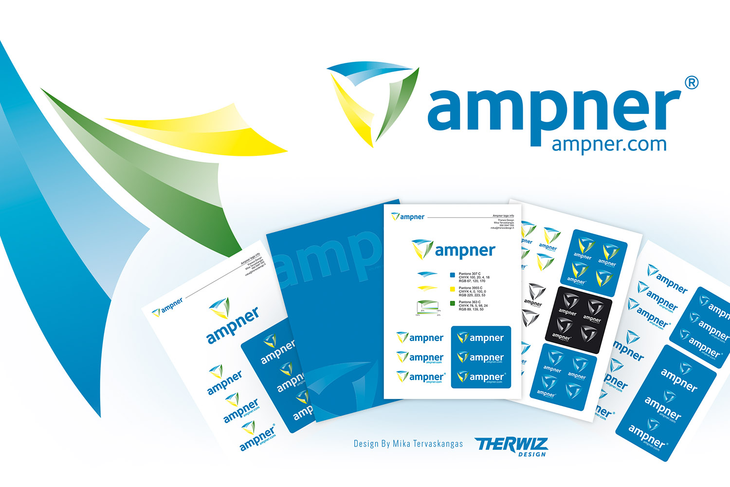 Ampner logo bärndimanuaali, graafinen ohje Therwiz Design