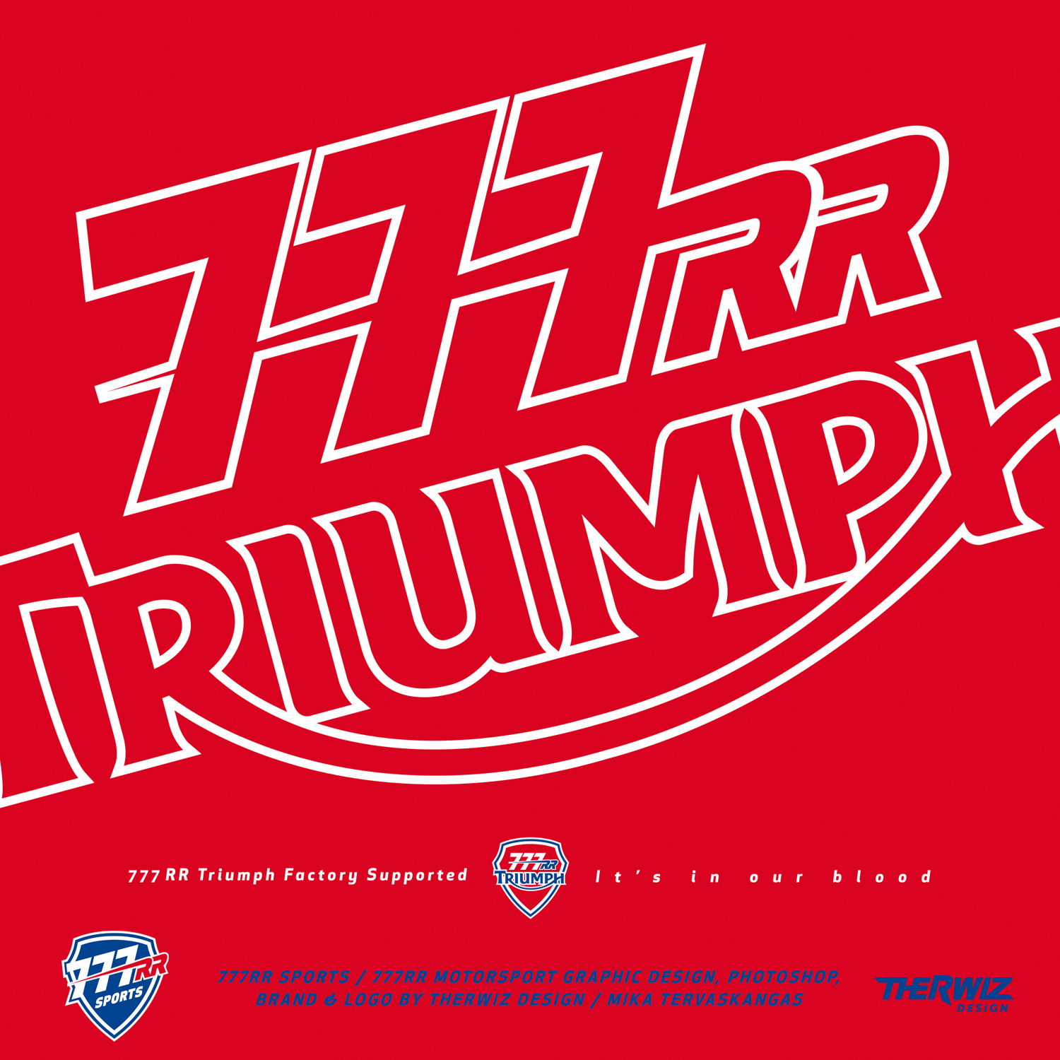 Therwiz Design logon suunnittelu, 777 rr motorsport Triumph logo